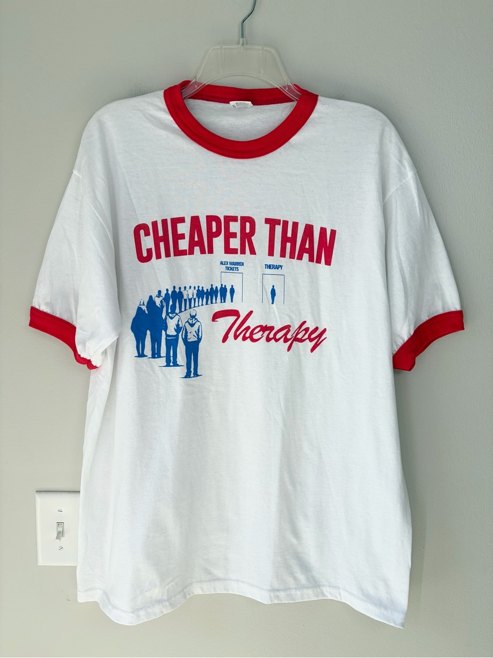 Alex Warren Cheaper Than Therapy Red/White Short Sleeve Ringer Tee Merch T-Shirt
